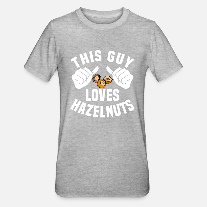 This guy loves hazelnuts - Unisex Polycotton T-Shirt - heather grey