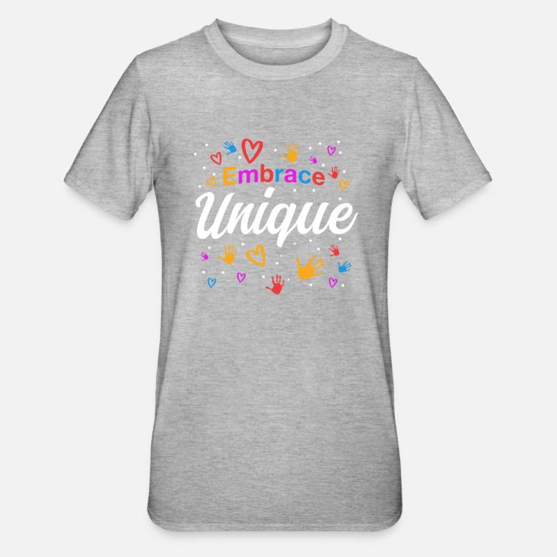 Autismus Geschenkidee - Unisex Polycotton T-Shirt - Grau meliert
