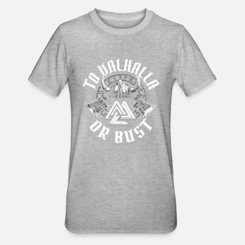 Wikinger Valhalla - Unisex Polycotton T-Shirt - Grau meliert