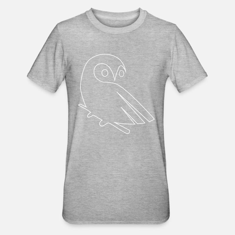 Eule - Unisex Polycotton T-Shirt - Grau meliert