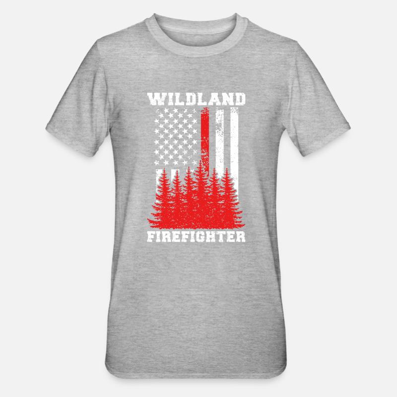 Wildland Firefighter Forest Fire Brigade - Unisex Polycotton T-Shirt - heather grey