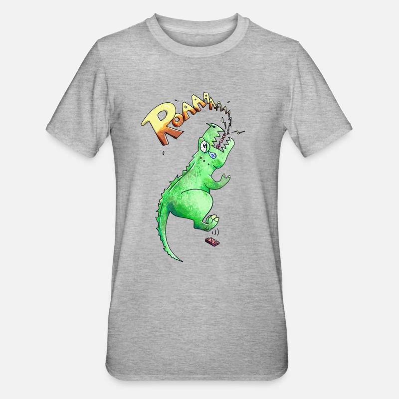 T-rex - Unisex Polycotton T-Shirt - heather grey