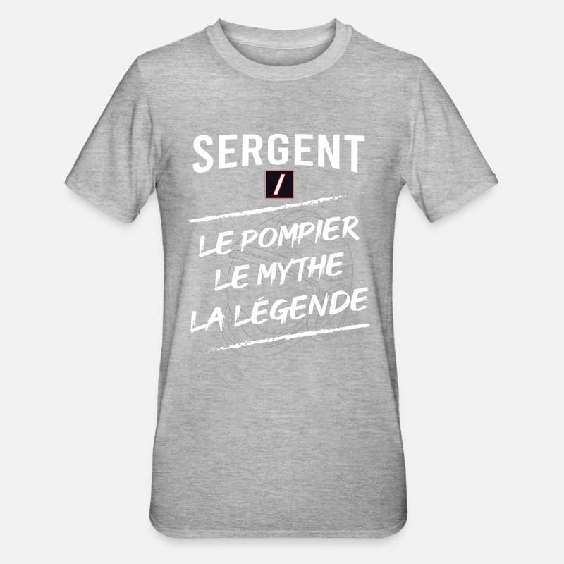 Pompier Sergent Sapeur Pompier - T-shirt polycoton Unisexe - gris chiné