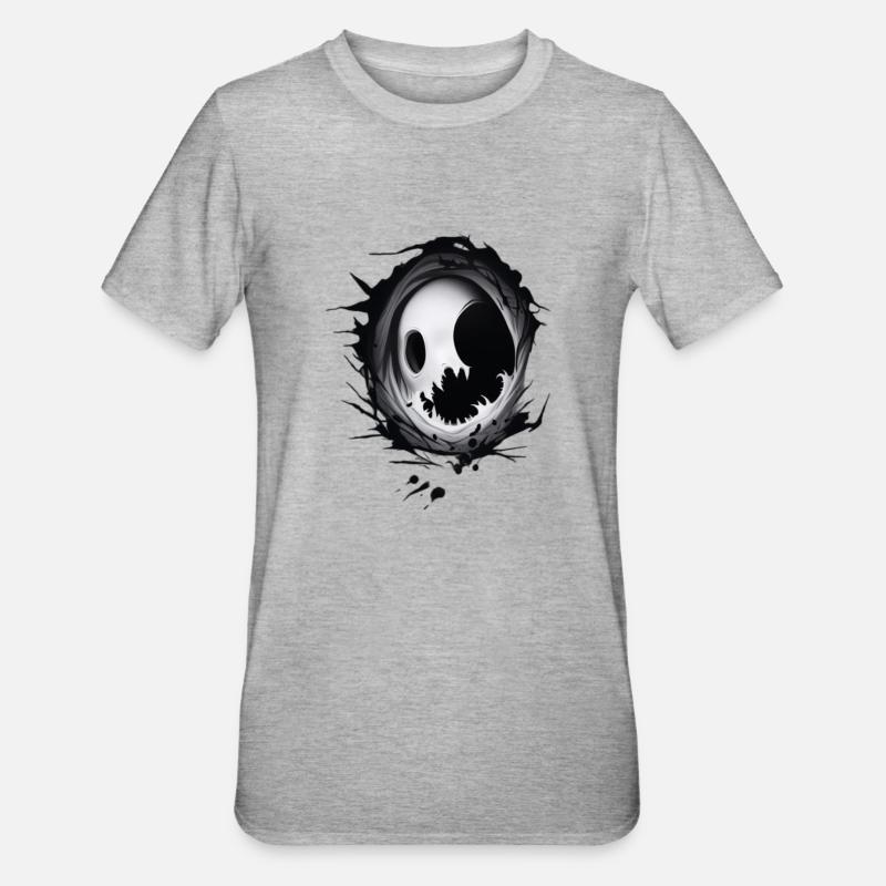 ghost emerging from a hole - T-shirt polycoton Unisexe - gris chiné