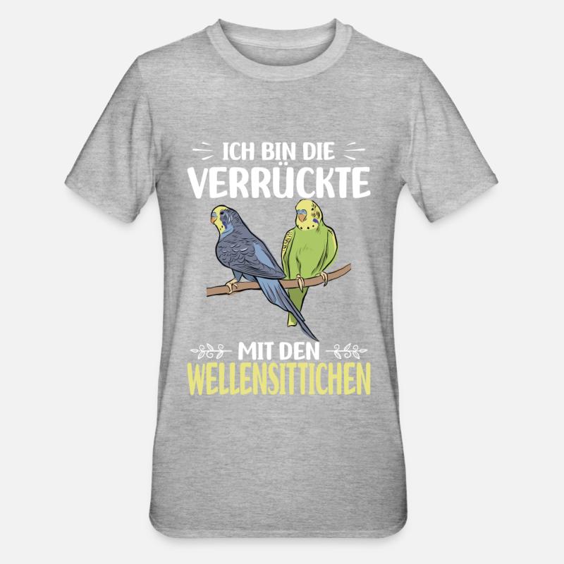Perruche ondulée - T-shirt polycoton Unisexe - gris chiné
