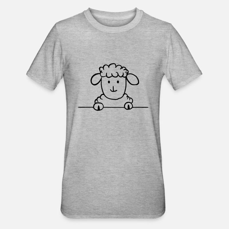 Herr Schaf - Unisex Polycotton T-Shirt - Grau meliert