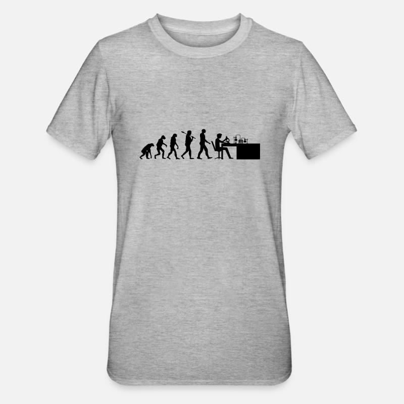 Cadeaux Evolution chimique Chimiste - T-shirt polycoton Unisexe - gris chiné