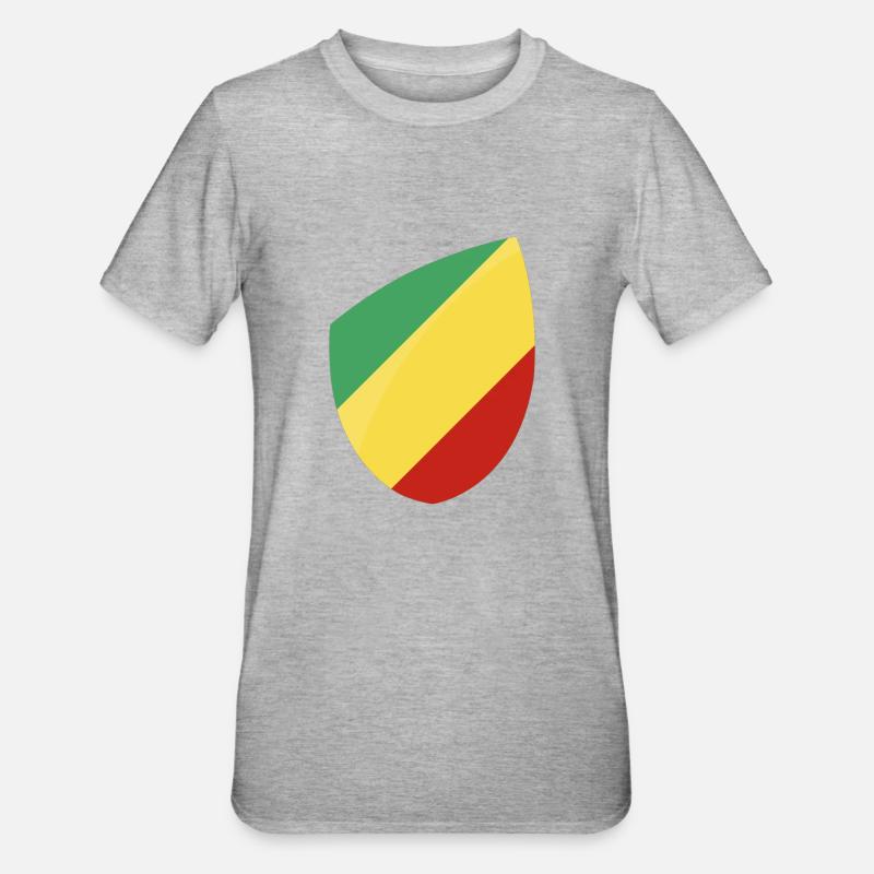 Drapeau Congo - T-shirt polycoton Unisexe - gris chiné