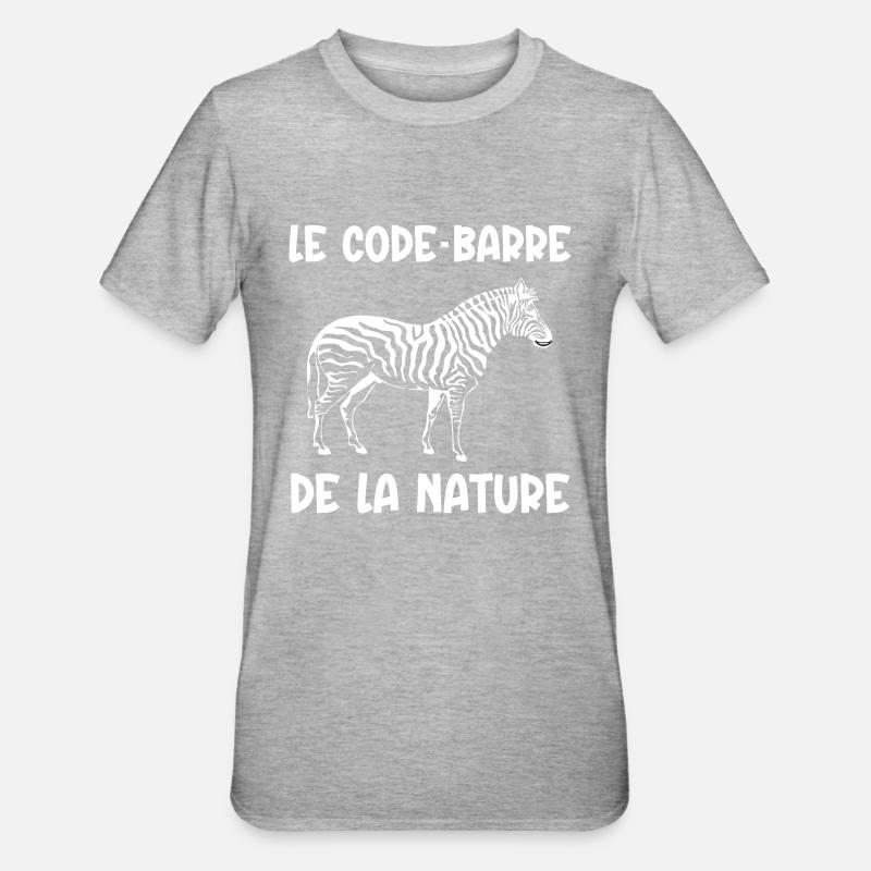 code-barre de la nature - T-shirt polycoton Unisexe - gris chiné