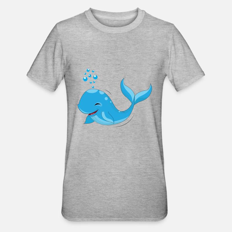 Wal - Unisex Polycotton T-Shirt - Grau meliert