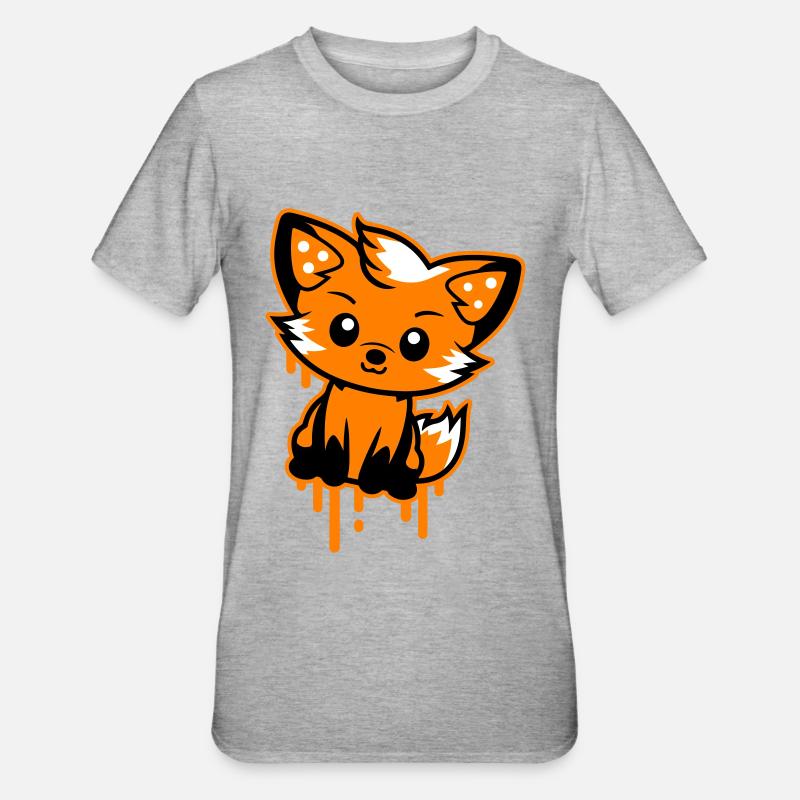 Fox Comic - T-shirt polycoton Unisexe - gris chiné
