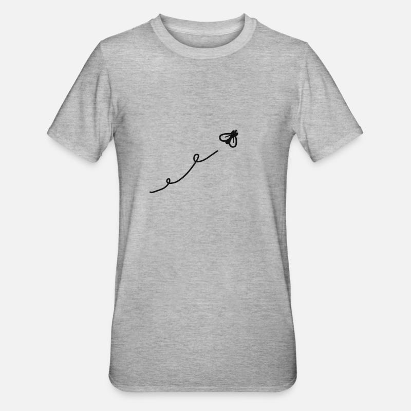 Fliege sumsum - Unisex Polycotton T-Shirt - Grau meliert