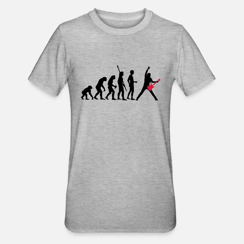 evolution_guitar_112013_a_2c - Unisex Polycotton T-Shirt - Grau meliert