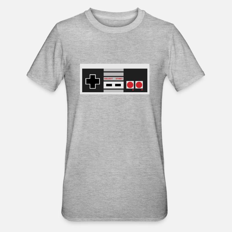 nes Controller - Unisex Polycotton T-Shirt - Grau meliert
