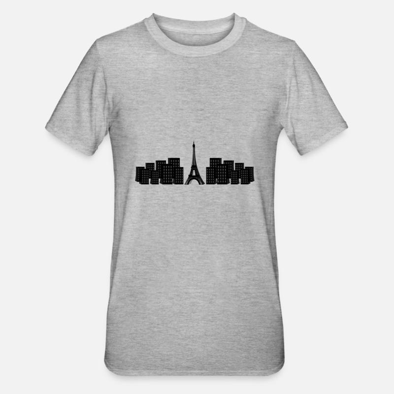 tour Eiffel - T-shirt polycoton Unisexe - gris chiné