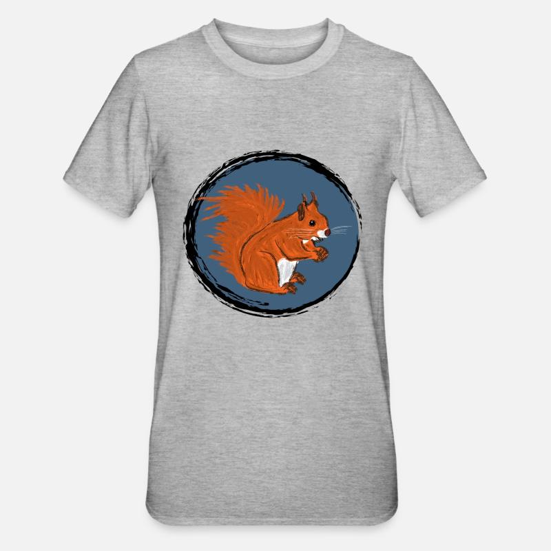 Rotes Eichhörnchen / European Red Squirrel VIII - Unisex Polycotton T-Shirt - heather grey