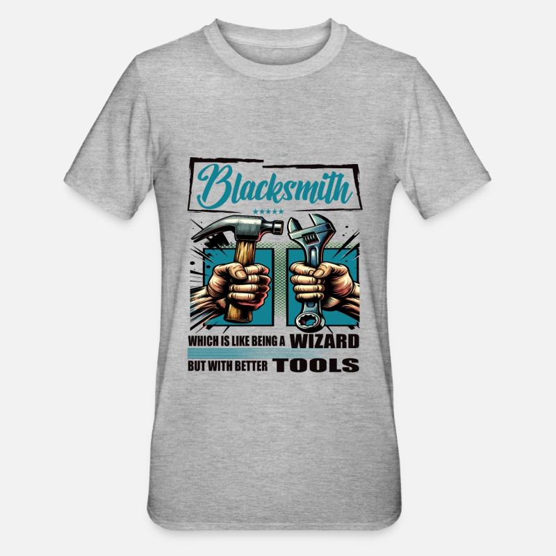 Blacksmith Beruf Spruch Arbeiter - Unisex Polycotton T-Shirt - Grau meliert