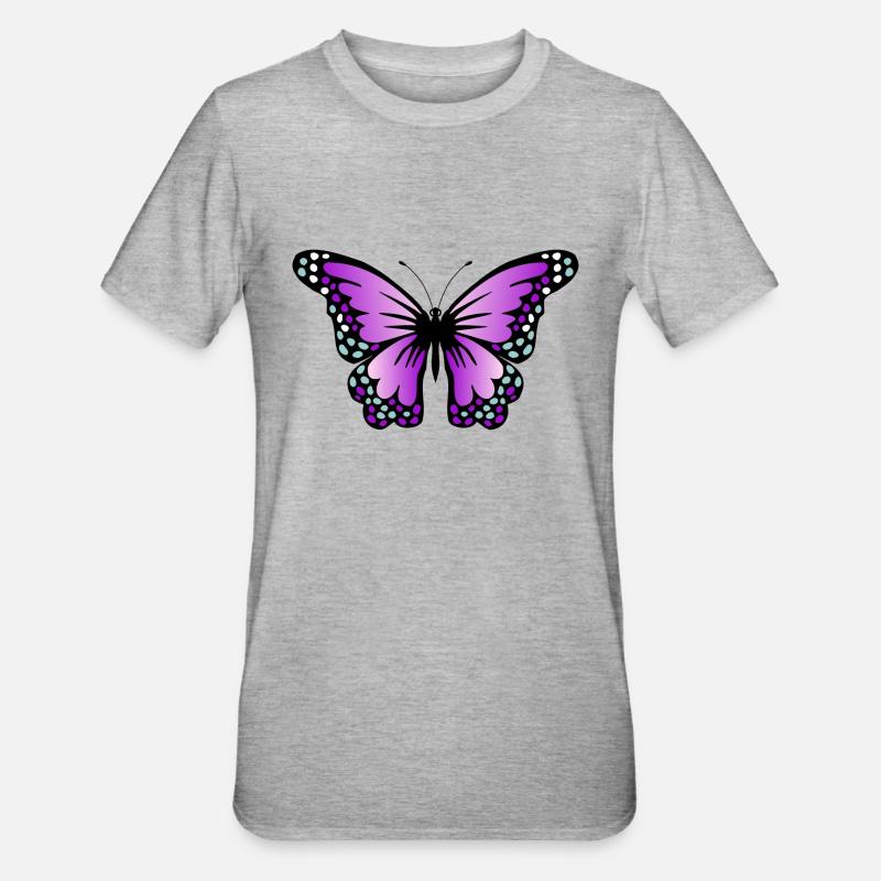 papillon - T-shirt polycoton Unisexe - gris chiné