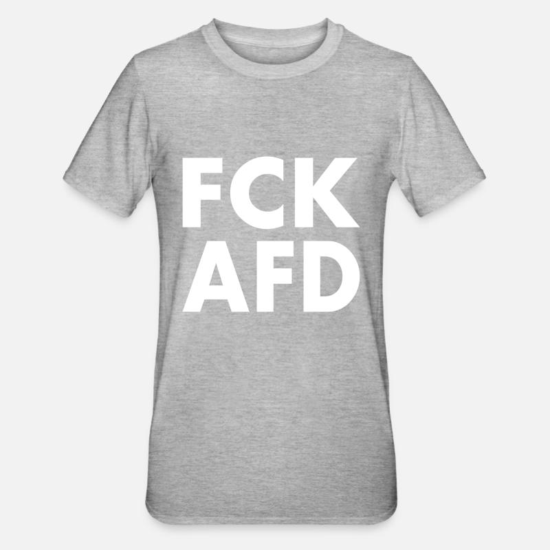 Fck afd - Unisex Polycotton T-Shirt - Grau meliert