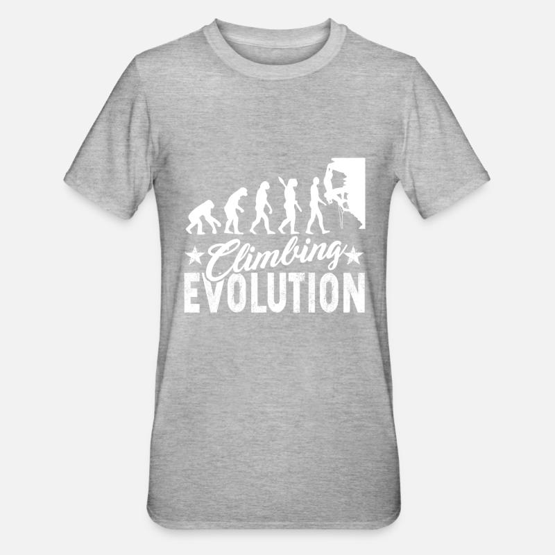 Climbing Evolution - Unisex Polycotton T-Shirt - heather grey