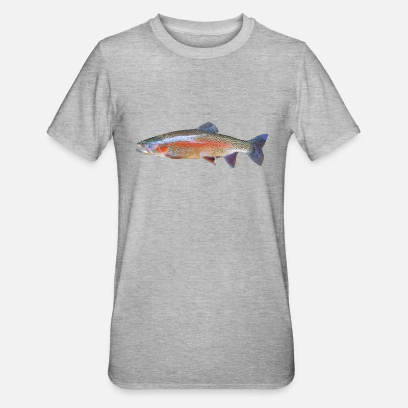 Eine schöne Regenbogenforelle - Unisex Polycotton T-Shirt - Grau meliert