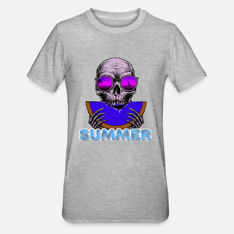 vacay-Modus - Unisex Polycotton T-Shirt - Grau meliert