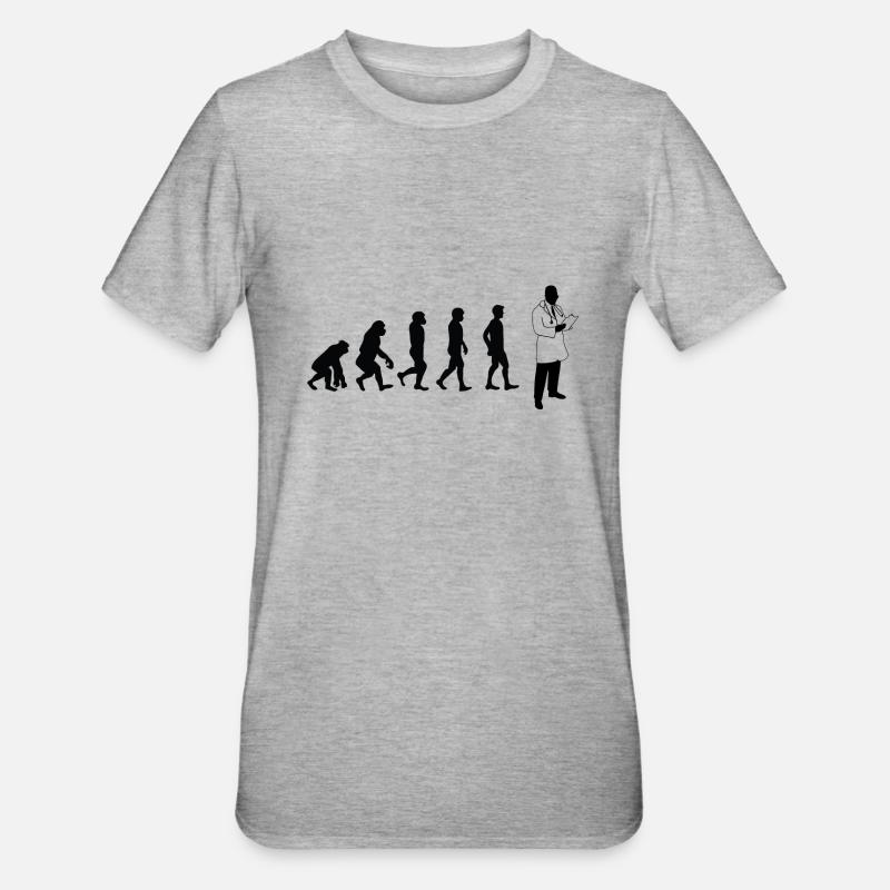 médecin de l'évolution - T-shirt polycoton Unisexe - gris chiné