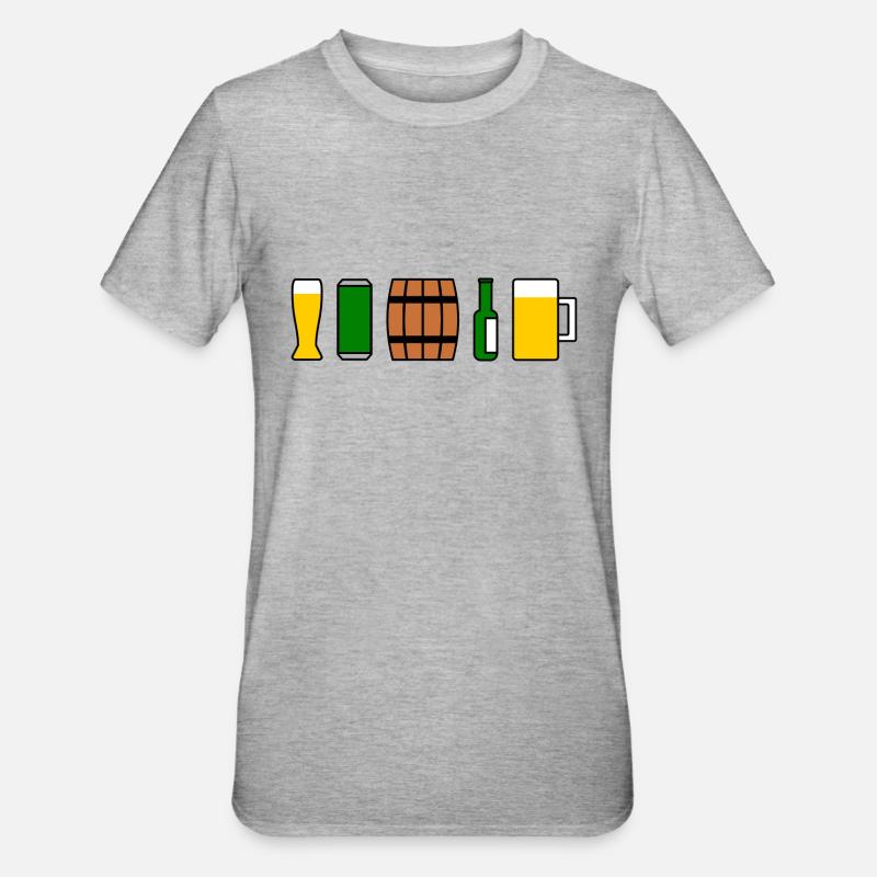 Bier - Unisex Polycotton T-Shirt - Grau meliert