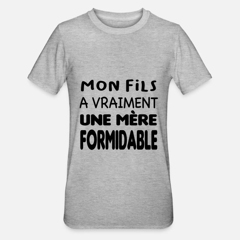 Mère formidable - T-shirt polycoton Unisexe - gris chiné