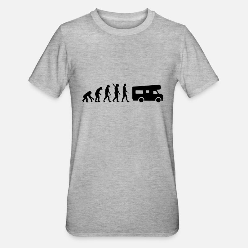 Evolution Camping - T-shirt polycoton Unisexe - gris chiné