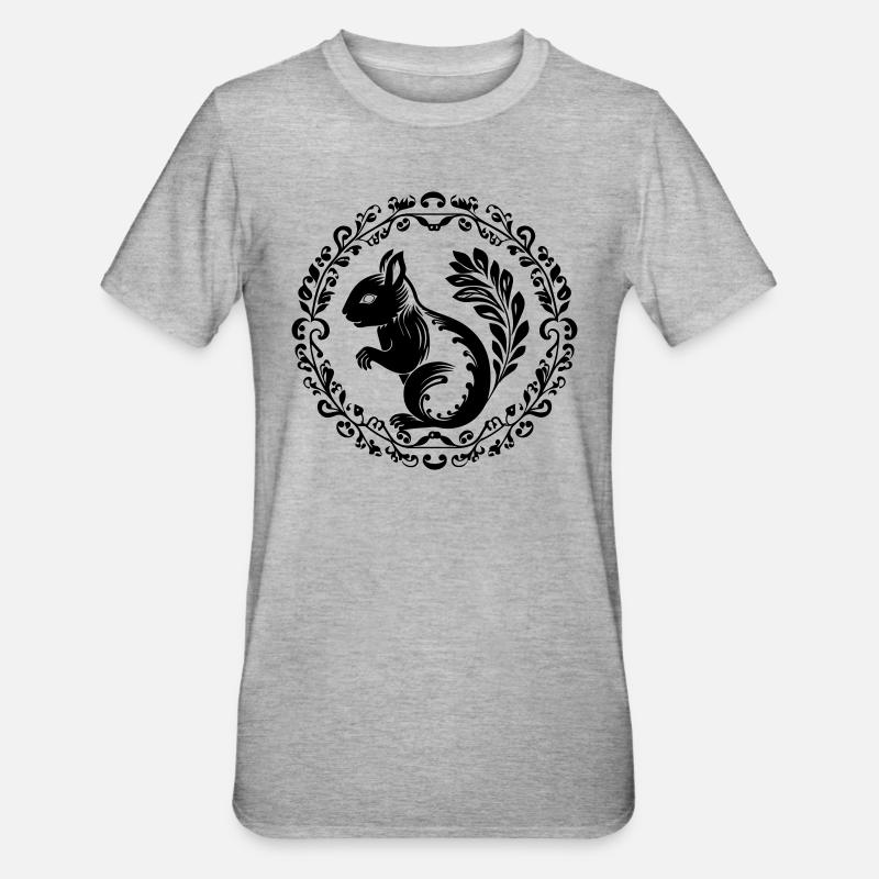 Eichhörnchen - Unisex Polycotton T-Shirt - Grau meliert