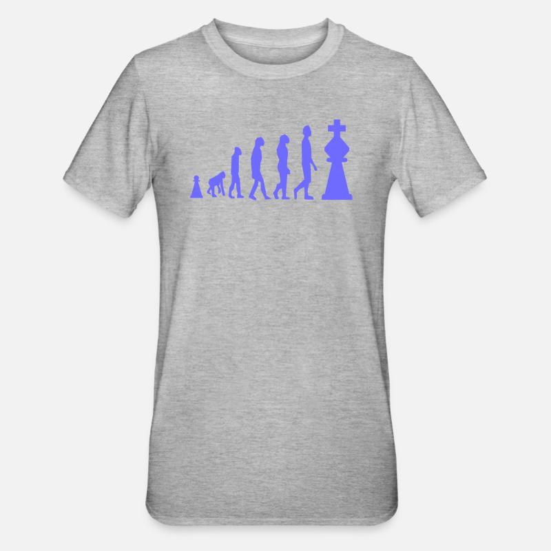 Chess Evolution Chess Funny - Unisex Polycotton T-Shirt - heather grey