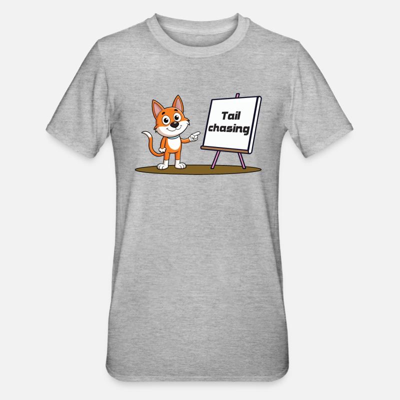 Tail Chasing - Unisex Polycotton T-Shirt - Grau meliert