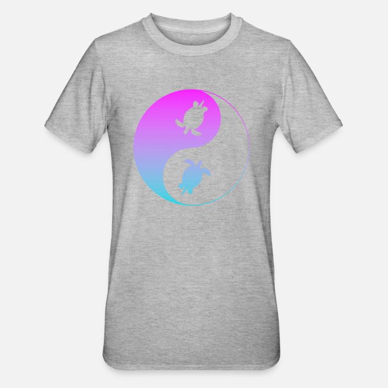 Schildkröte Turtle - Unisex Polycotton T-Shirt - Grau meliert