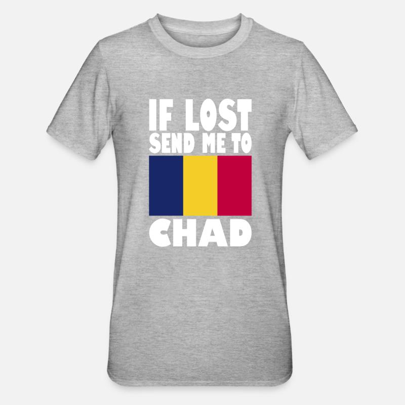 Drapeau du Tchad - T-shirt polycoton Unisexe - gris chiné