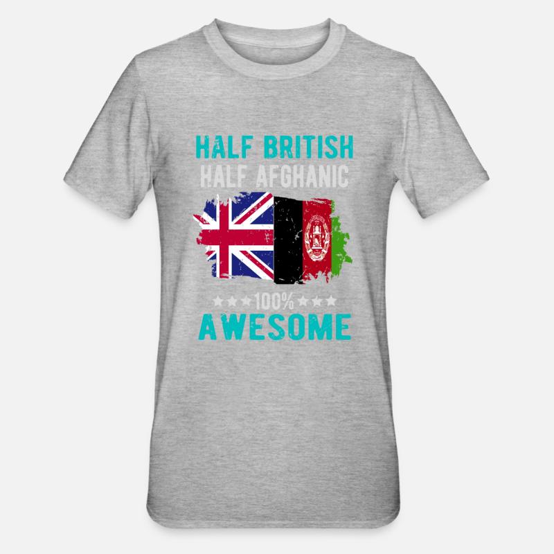 Half British Half Afghan - Unisex Polycotton T-Shirt - heather grey