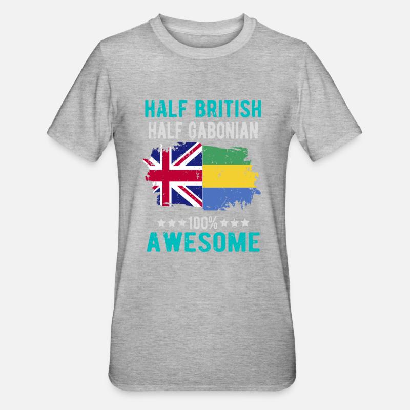 Halb Brite Halb Gabuner - Unisex Polycotton T-Shirt - Grau meliert