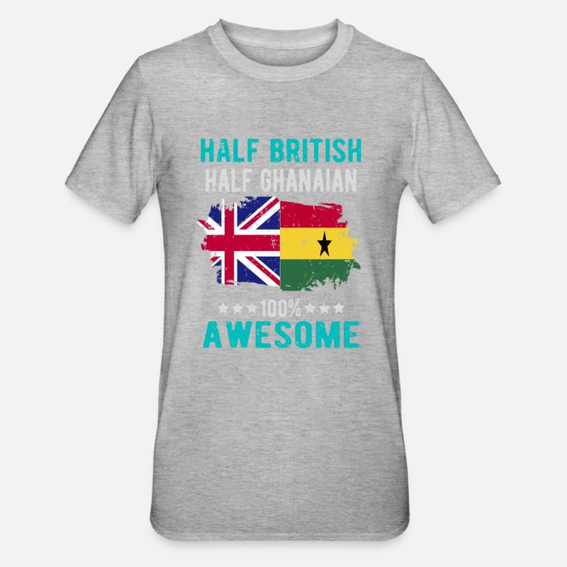 Half British Half Ghanese - Unisex Polycotton T-Shirt - heather grey