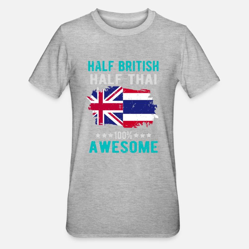 Half British Half Thai - Unisex Polycotton T-Shirt - heather grey
