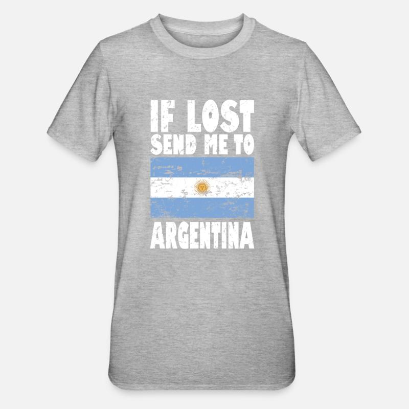 Drapeau de l’Argentine - T-shirt polycoton Unisexe - gris chiné
