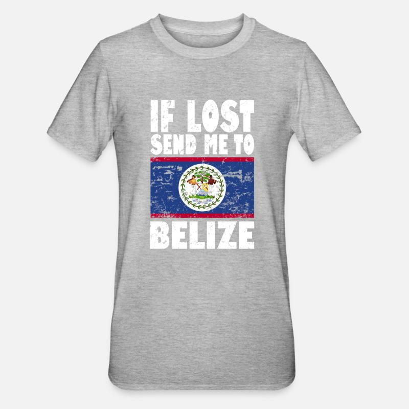 Drapeau du Belize - T-shirt polycoton Unisexe - gris chiné