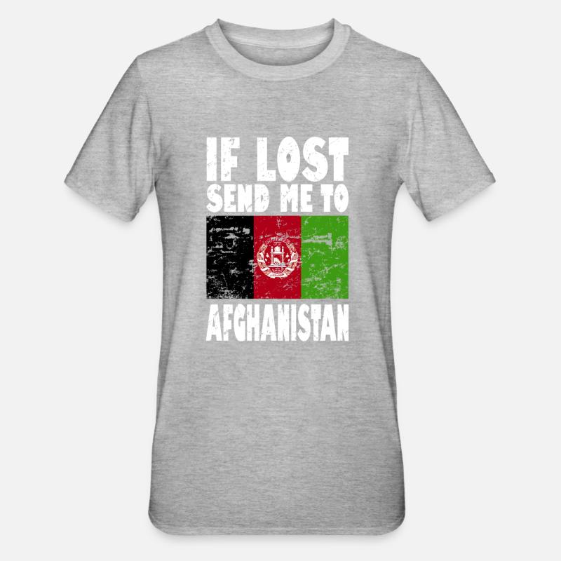 Slogan du drapeau afghan - T-shirt polycoton Unisexe - gris chiné