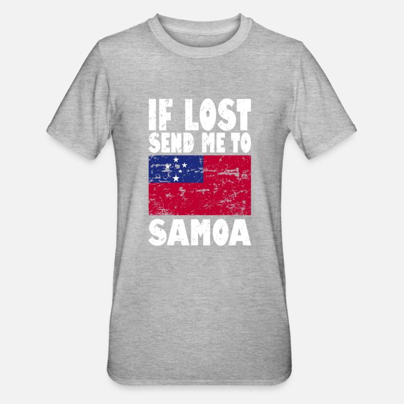 Drapeau des Samoa - T-shirt polycoton Unisexe - gris chiné