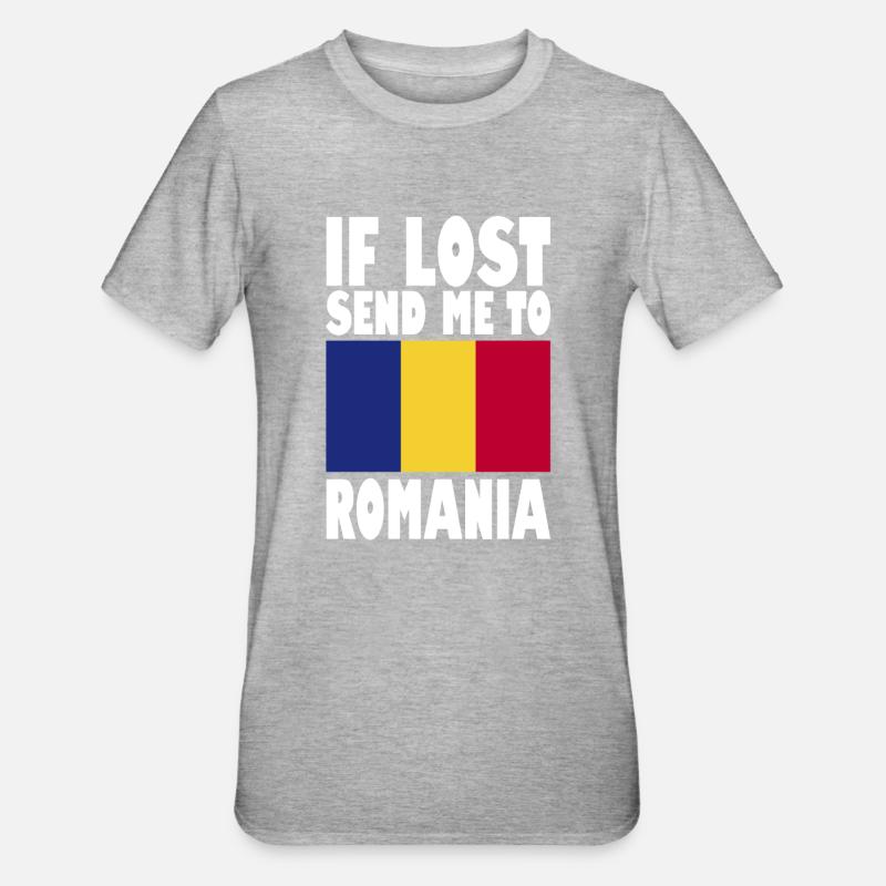 Slogan du drapeau roumain - T-shirt polycoton Unisexe - gris chiné
