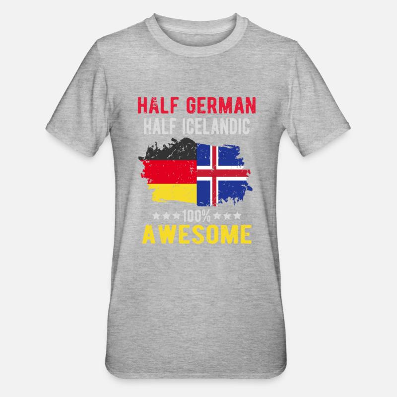 Half German Half Icelander - Unisex Polycotton T-Shirt - heather grey