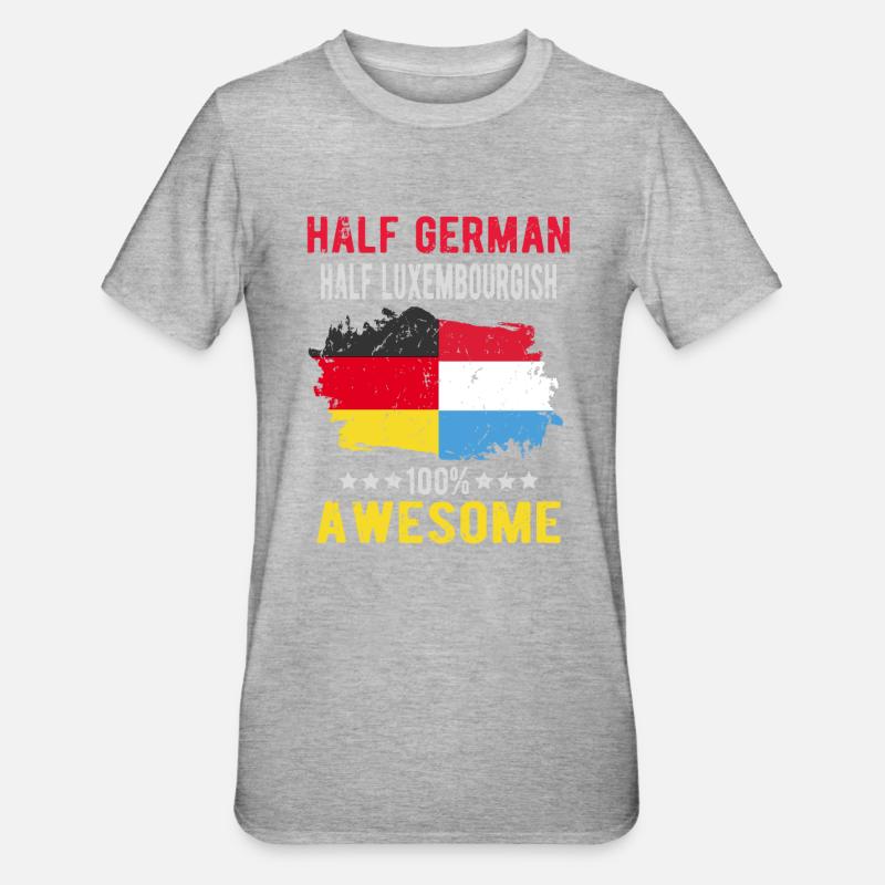 Half German Half Luxembourger - Unisex Polycotton T-Shirt - heather grey