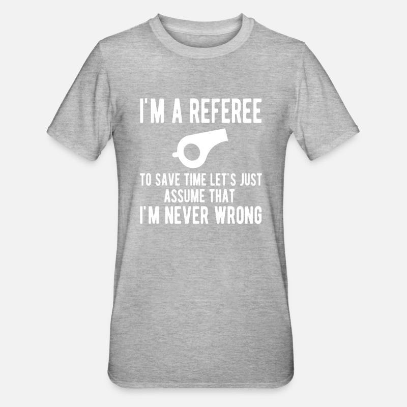 Referee Papa Referee Impartial Shiri - Unisex Polycotton T-Shirt - heather grey