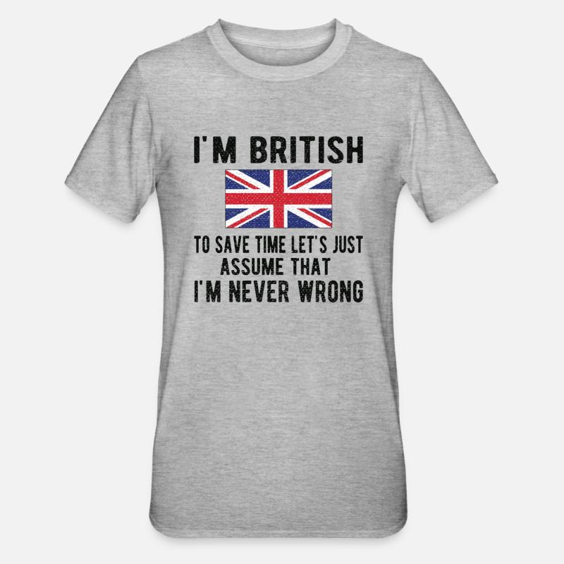 British Great Britain Origin British flag - Unisex Polycotton T-Shirt - heather grey