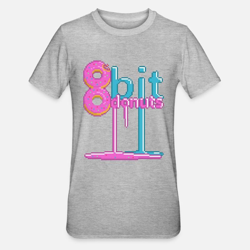 beignets 8bit - T-shirt polycoton Unisexe - gris chiné