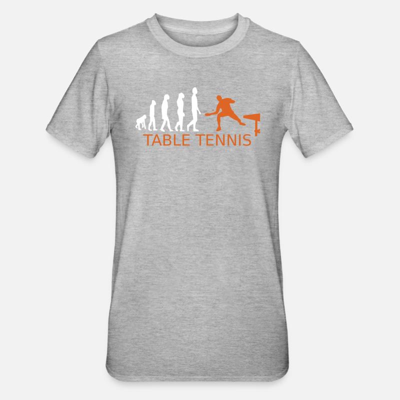 Evolution de tennis de table - T-shirt polycoton Unisexe - gris chiné